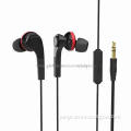 Earphones with 10mm Ferrite Drive Unit, 20Hz to 20kHz Frequency Response